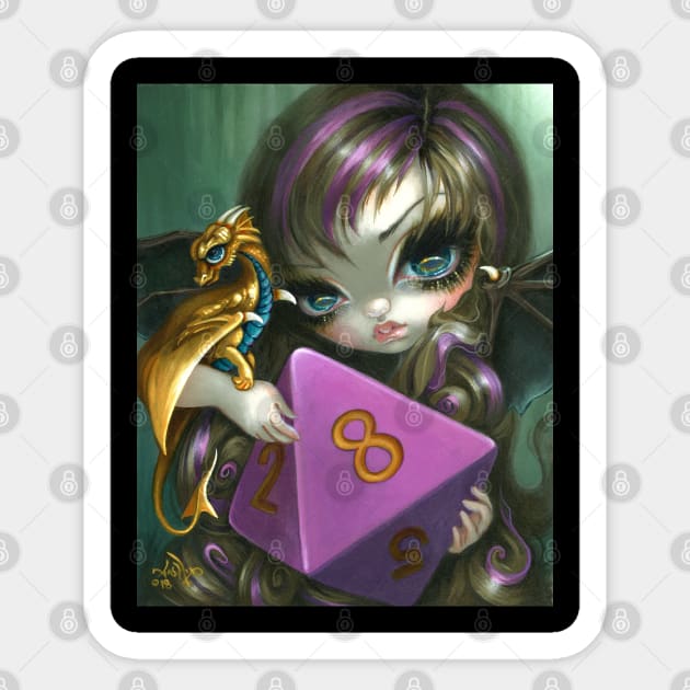 20 Sided Die Gamer Girl Fairy Dragon Sticker by Wanderer Bat